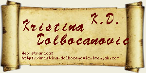 Kristina Dolbočanović vizit kartica